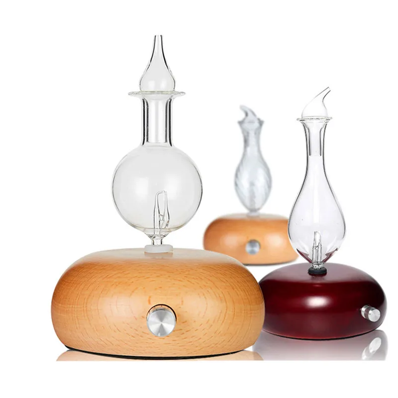 Aroma Etherische Oliën Diffuser Vernevelaar Houten Glas Lucht Geur