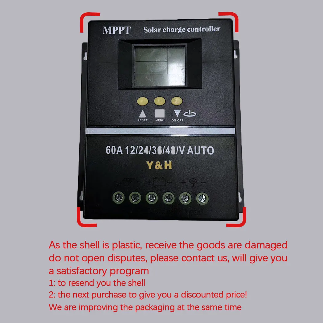 Description Picture 6 of itemY&H 60A 80A 100A MPPT Solar Charge Controller 12V 24V 36V 48V Solar Panel Battery Intelligent Regulator for Lead-acid/Lithium