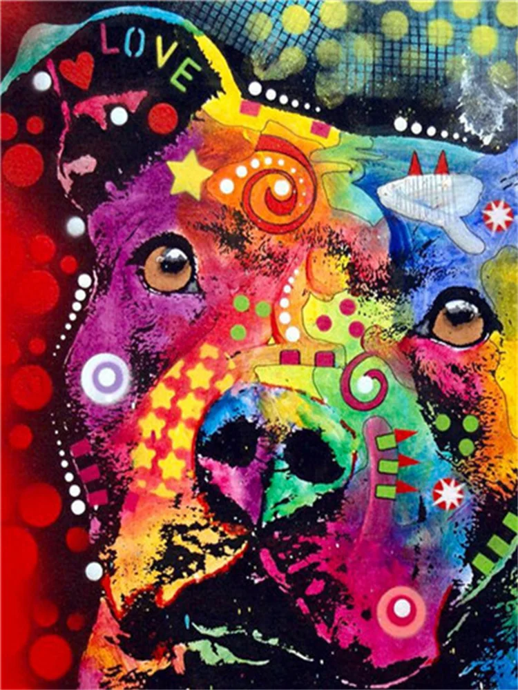 Meian Aquarell Hund Tier DIY Malerei Kreuzstich Stickerei Kits Baumwollfaden Handarbeiten Ross Home Decor Geschenk – Detail 20