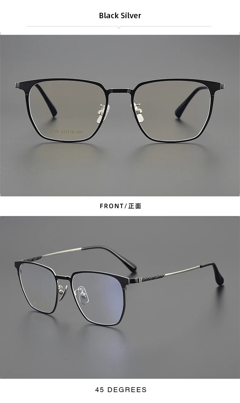 Titanium Reading Glasses - Ultralight Square Frame With Photochromic Lenses