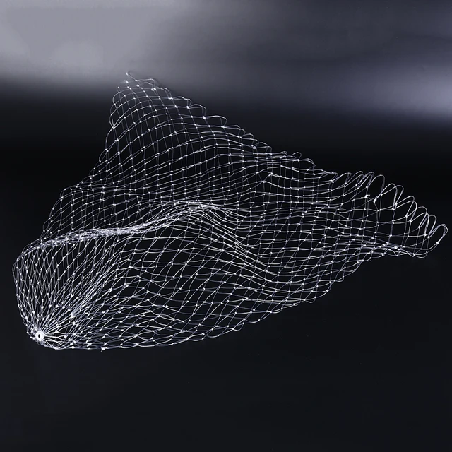 1 Pc Nylon Fish Line Fishing Net Rhombus Mesh Hole Net Collapsible Fishing Tools 3 Sizes Woven Fishing Net Fishing Accessories 2