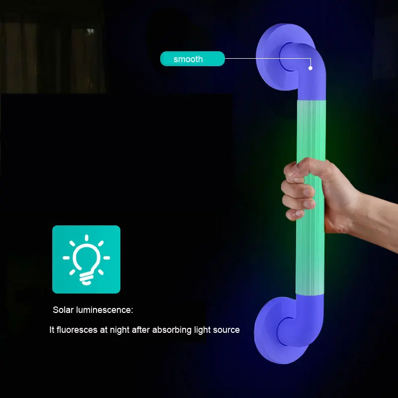 Luminous Safety Handrail ABS Bathroom Shower Handle Accessories Grab Rail Wall Mounted Toilet Safety Bar Bathtub Safe Handles