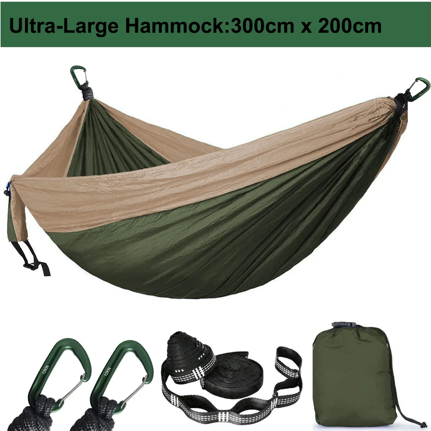 

Outdoor Portable Hammock 2-3 Person Solid Color Parachute Hammock Camping Survival Garden Swing Leisure Travel
