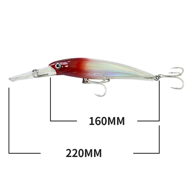 160mm 72.9g Big Game Heavy Minnow Trolling Fishing Bait Deep Diving Seawater Trout Isca Artificial Minnow Wobbler Hard Bait 9130 5