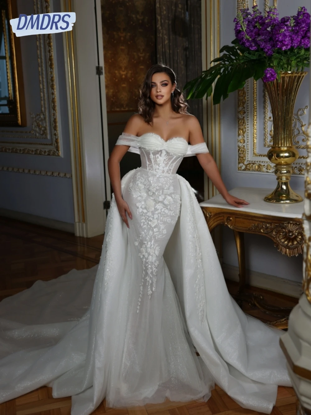 

Sparkly Sweetheart Neck Wedding Dresses Appliques Mermaid Dress For Bride Modern Floor-length Bridal Gown Vestido De Novia