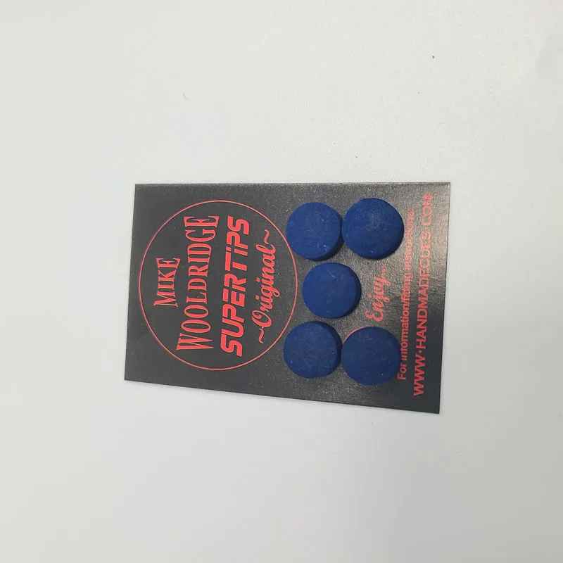 Description Picture 2 of item5pcs 10mm Blue snooker cue tips Mike Wooldridge tips Pool Black 8 ball arm cue tips Billiard accessories