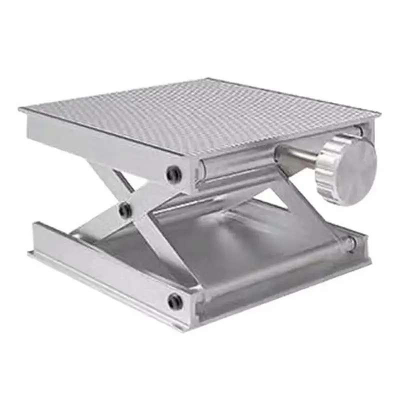 Lab Jack Lift Table Aluminium Alloy Laboratory Jack Scissors Stand Adjustable Router Lift Platform Min 0.8' Max 3.1' 60kg
