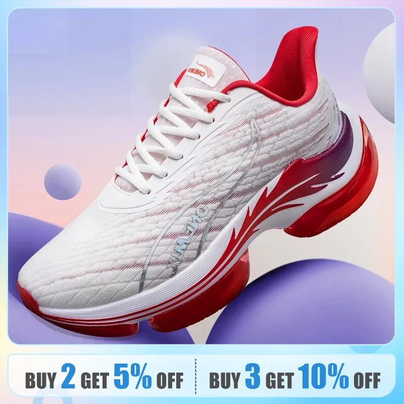 ONEMIX 2024 New Marathon Menbreathable Non-Slip Shock-Absorbing Pair Shoes Women Jump Rrope Sneakers Air Cushioned Running Shoes
