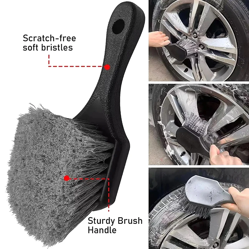 Car Tire Wheel Rim Cleaning Brush Detailing Brushes Wash Towel Universal Wheel Tire Cleaning Tools Auto Accessories 6