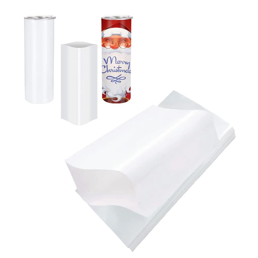 

100 Pieces Sublimation Shrink Wrap Sleeves 5X10 Inch White Bag for 567G Tight Tumblers Heat Transfer Shrink Film