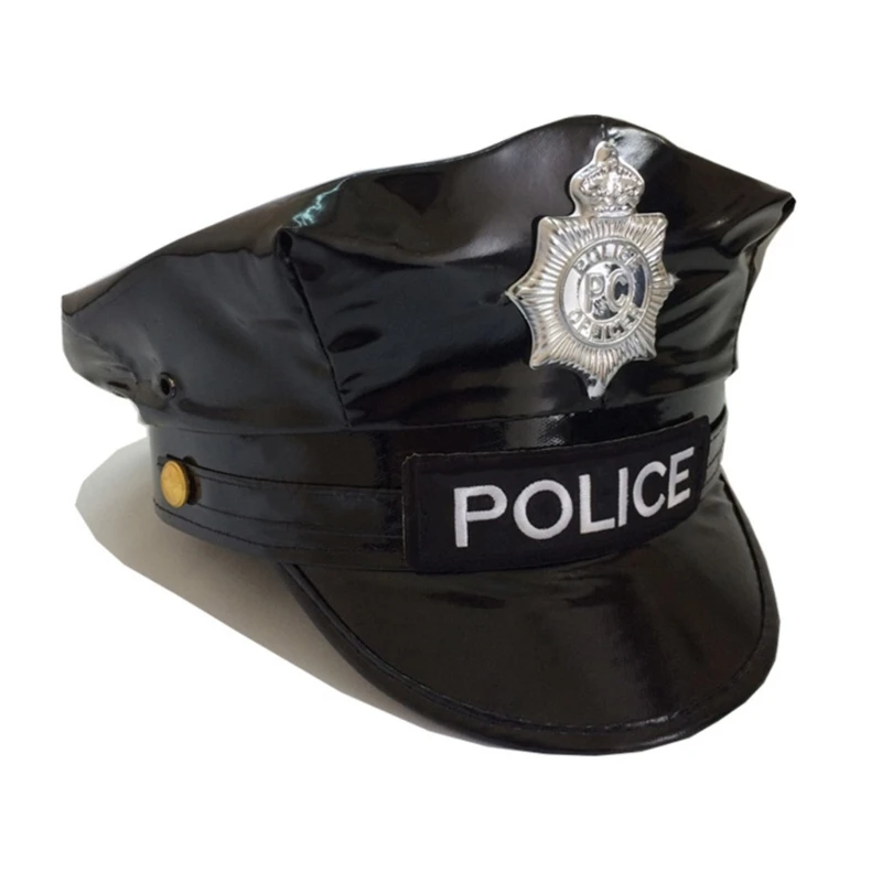 

Uniform Hats for Police Officer Hat And Badge for Police Costume Women Newsboy Hat Masquerade Dress Up Night Club