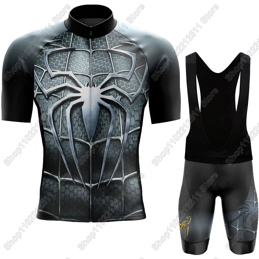 2025 Spiderful Cycling Jersey Set Summer Men Bicycle Clothing Road Bike Shirts Suit Bicycle Bib Shorts MTB Ropa Maillot 5