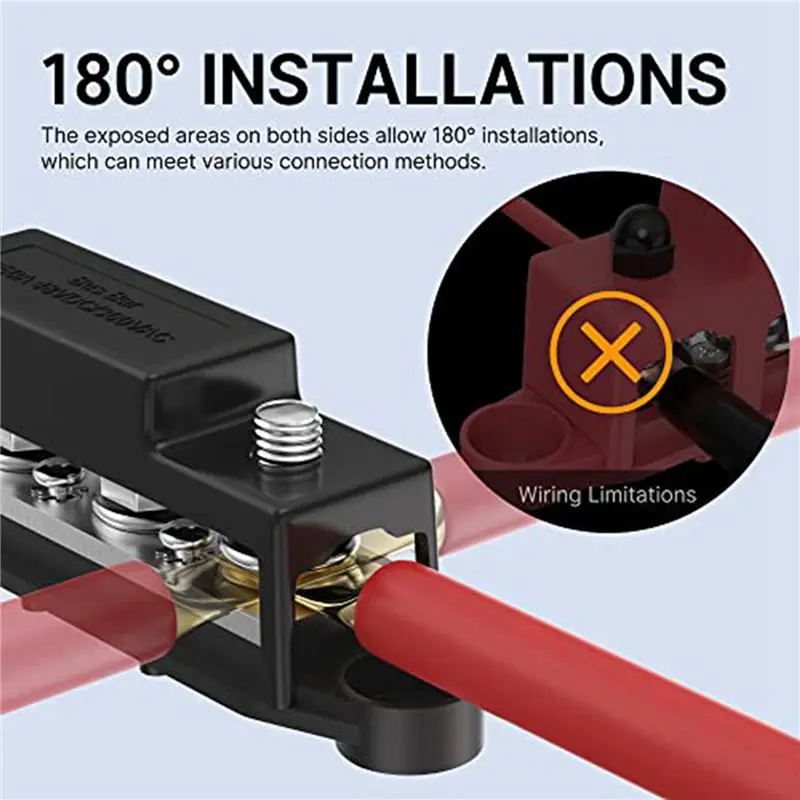 Ingenious-6X 250A 12V 버스바 배터리 전원 분배 블록 자동차 오디오 12볼트 DC 버스바 4 X 3/8인치 포스트 6 X 8 나사