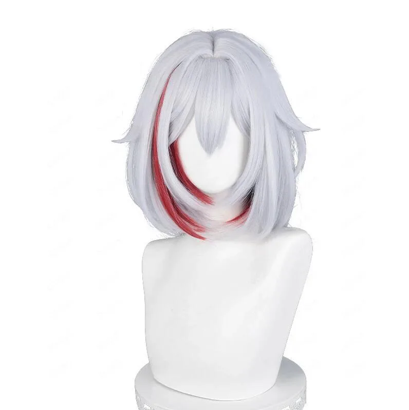 

Game Honkai Star Rail Topaz Cosplay Wig Short Grey Purple Mixed Red Heat Resistant Synthetic Hair Anime Wigs