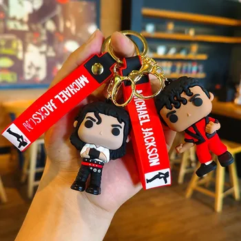 4 Stili di Portachiavi Michael Jackson, Ciondolo Classico del Re della Danza, Portachiavi alla Moda del Cantante, Regalo Creativo per Uomini e Donne