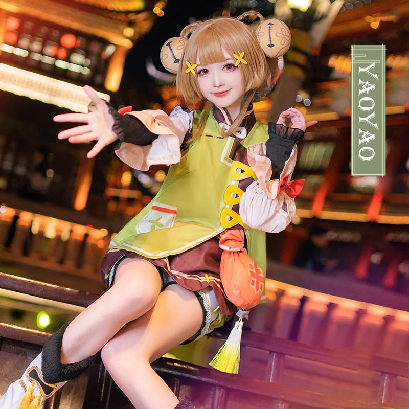 

Game Genshin Impact Yaoyao Cosplay Costume Yao Yao Costume Cute Halloween Genshin Impact Dendro Carnival Outfits