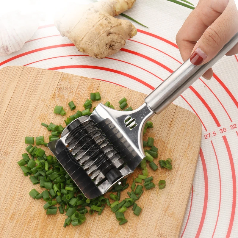Non-slip Handle Stainless Steel Noodles Cutter Knife Manual Pasta Maker Tools Manual Shallot Section Cutter Kitchen Gadgets Tool