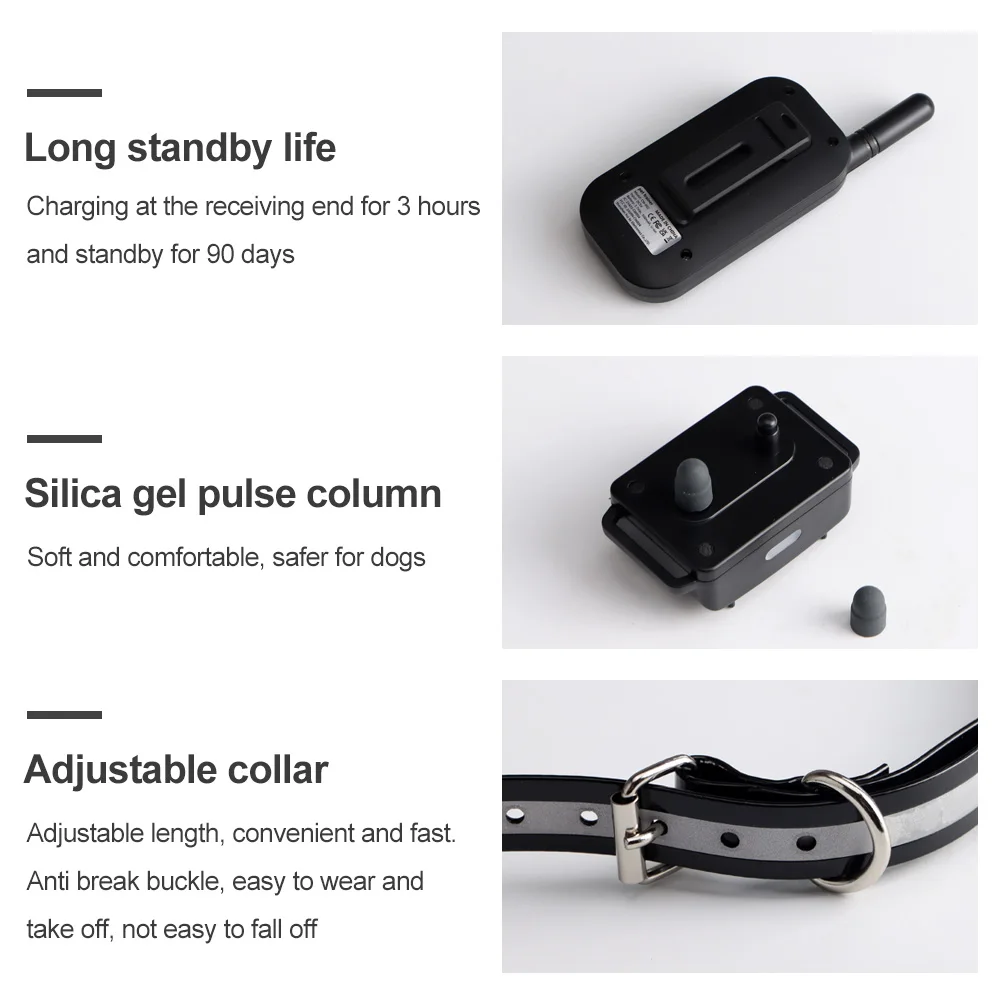 Pet Dog Training Collar 1500m Electric Dog Training Collar Voice Walkie-Talkie Pet Remote Control Waterproof Rechargeable For All Sizes Vibration Sound
