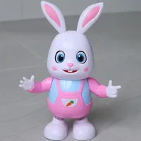 Robot Rabbit Dancing Sing Song Electronic Bunny Music Robotic Animal Beat Drum With LED Cute Electric Pet Toy Kids Birthday Gift 2