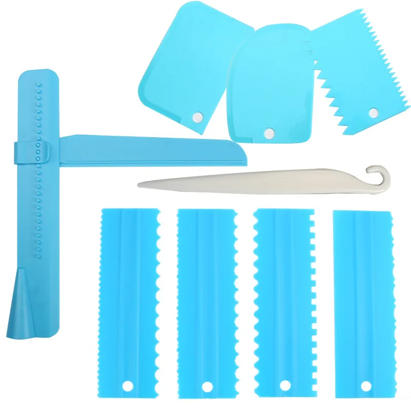 Baking supplies Cake tools Cake decorating kit 9pcs set cake decoration comb Cream demoulding knife adjustable scraper cake smoothing Spatula Baking Pastry tools accessories