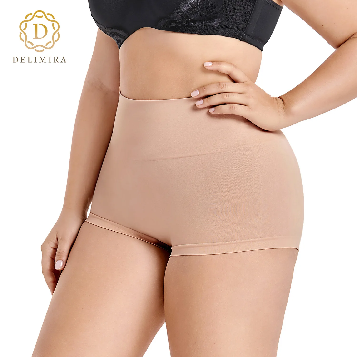 Delimira Women's Shapewear Shorts Tummy Control Plus Size High
