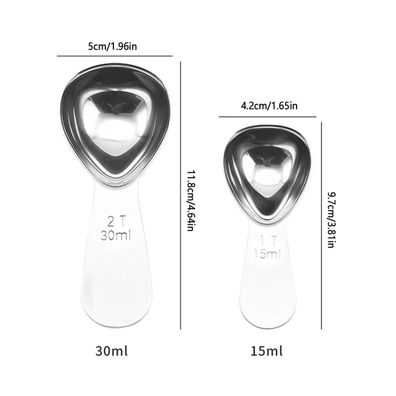 Kitchen Measuring Spoons Stainless Steel Coffee Bean Powder Scoop 30ml 15ml