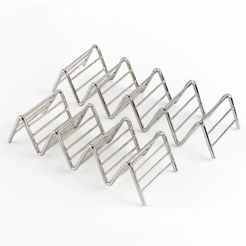 Taco Holder 1-4 Slots Mexican Pizza Roll Shelf Burrito Potato Shells Stainless Steel Creative Tableware Pancake Stand Taco holder