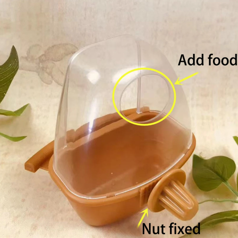 1PC Parrot Slot Can Hang Automatic FeederParrot Bird Water Hanging Bowl Parakeet Feeding Box