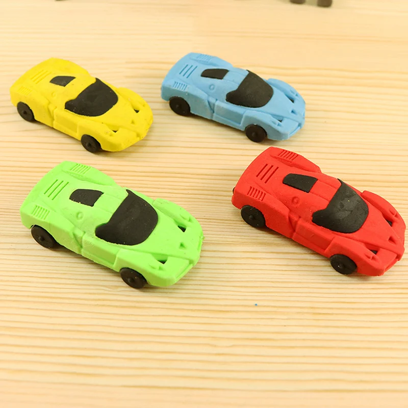 Creative Cartoon Racing Car Eraser for School-Age Children 3Pcs