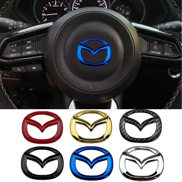1pc ABS Car Steering Wheel Center Emblem Sticker For Mazda MX-5 2 5 3 6 CX-8 CX-3 CX-5 CX-7 MS RX-8 Axela 8 Interior Decoration 1