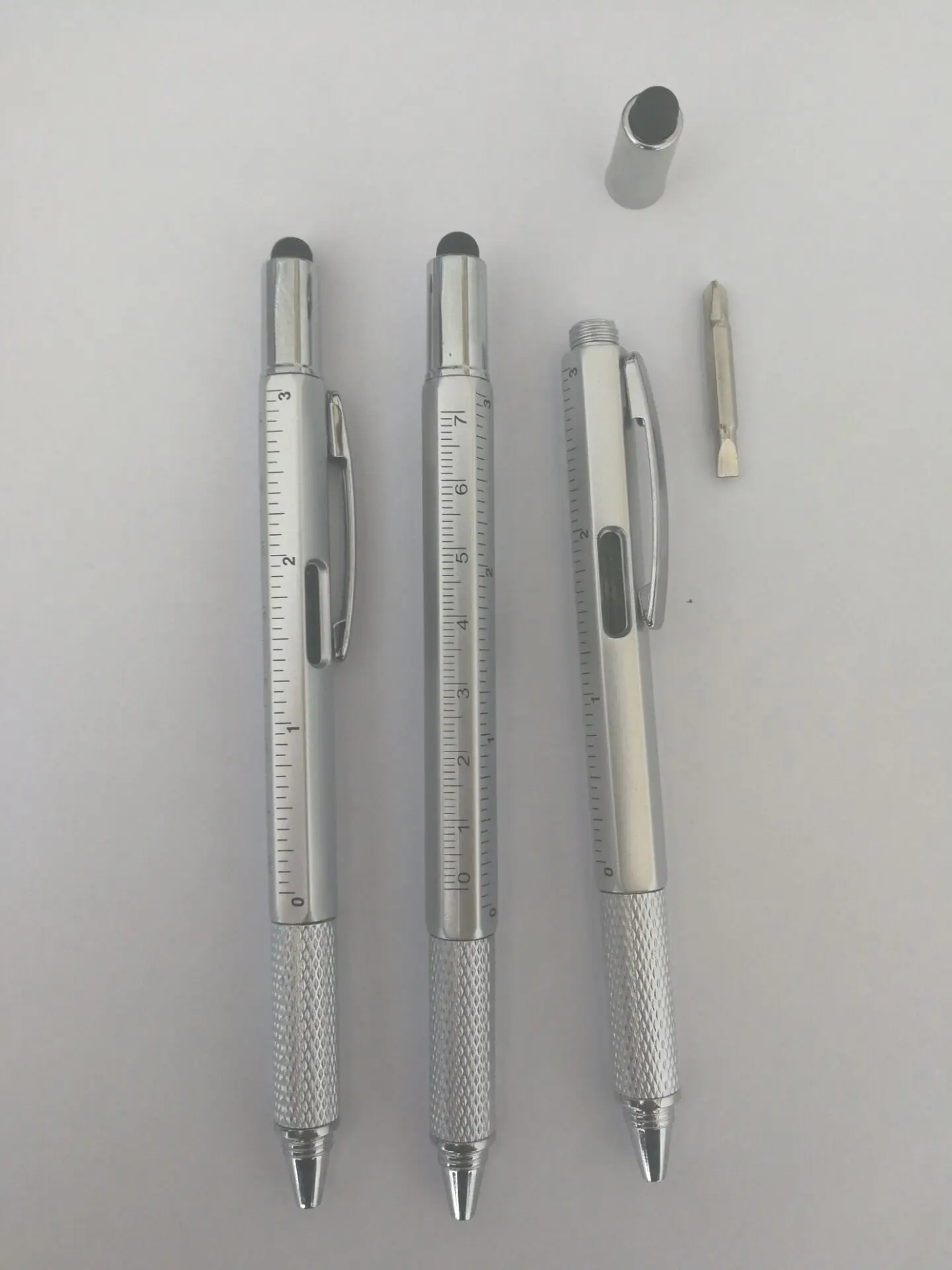 다기능 정전 용량 펜, 스크루 드라이버 스피릿 레벨 볼펜, 휴대 전화 화면 터치 가제트 건설 도구