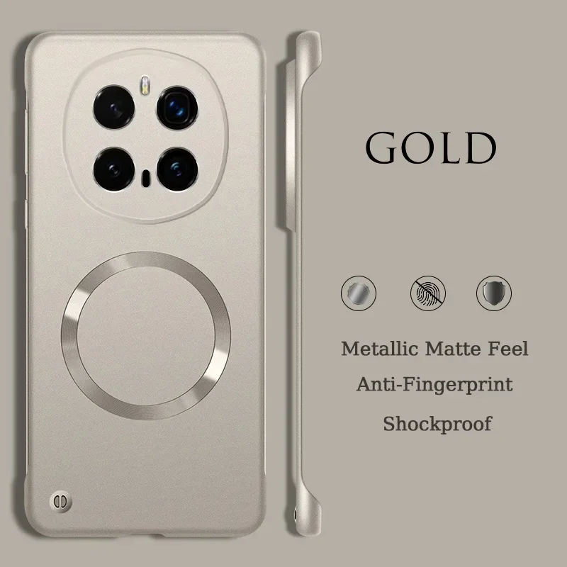 Ultra Thin Metallic Frameless Magnetic Phone Case - Magsafe Matte Shockproof PC Cover