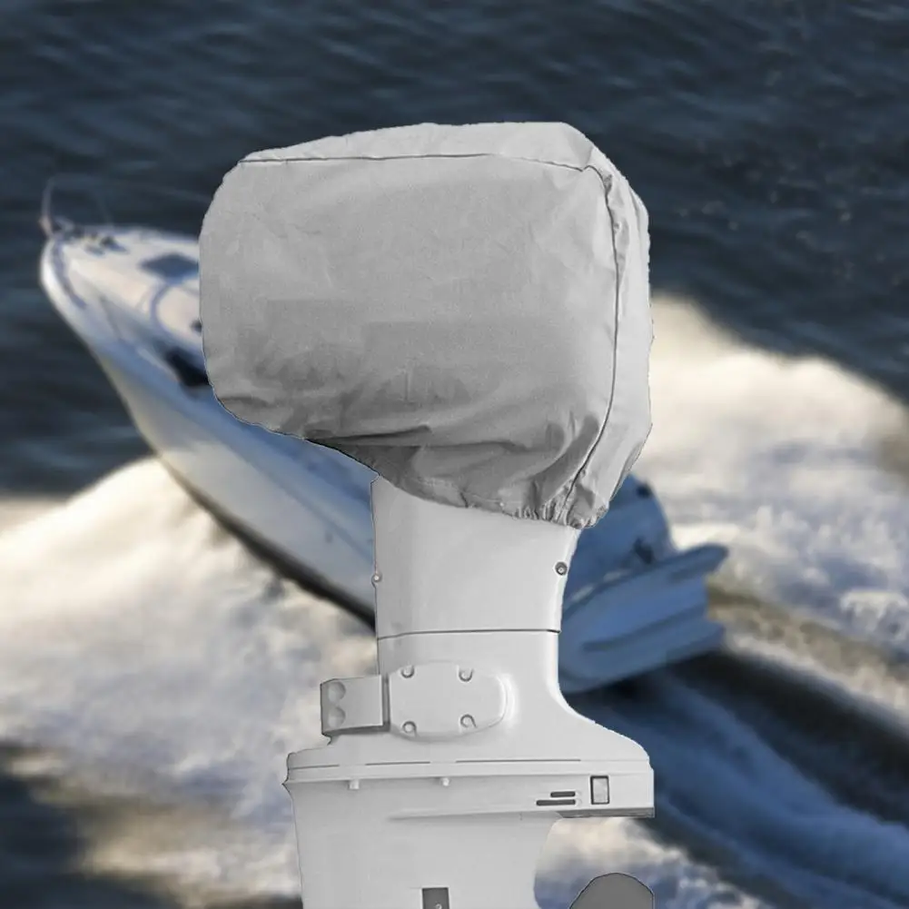 Outboard Motor Cover Portable Heavy Duty Outboard Motor Cover 2 Colors Boat Hood Cover Sun UV Protection