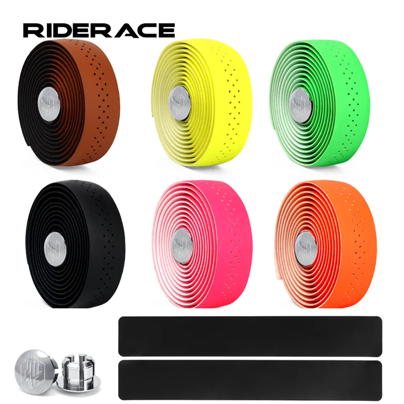 Bicycle Handlebar Tape 2 Bar Plugs PU EVA High Tenacity Anti-Slip Shock Absorption Breathable Road Bike Fixed Gear Belts