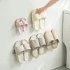 Wall-mounted Bathroom Slipper Organizer Storage Rack Save Space Slippers Rack for Bathroom Accessories #3296 1
