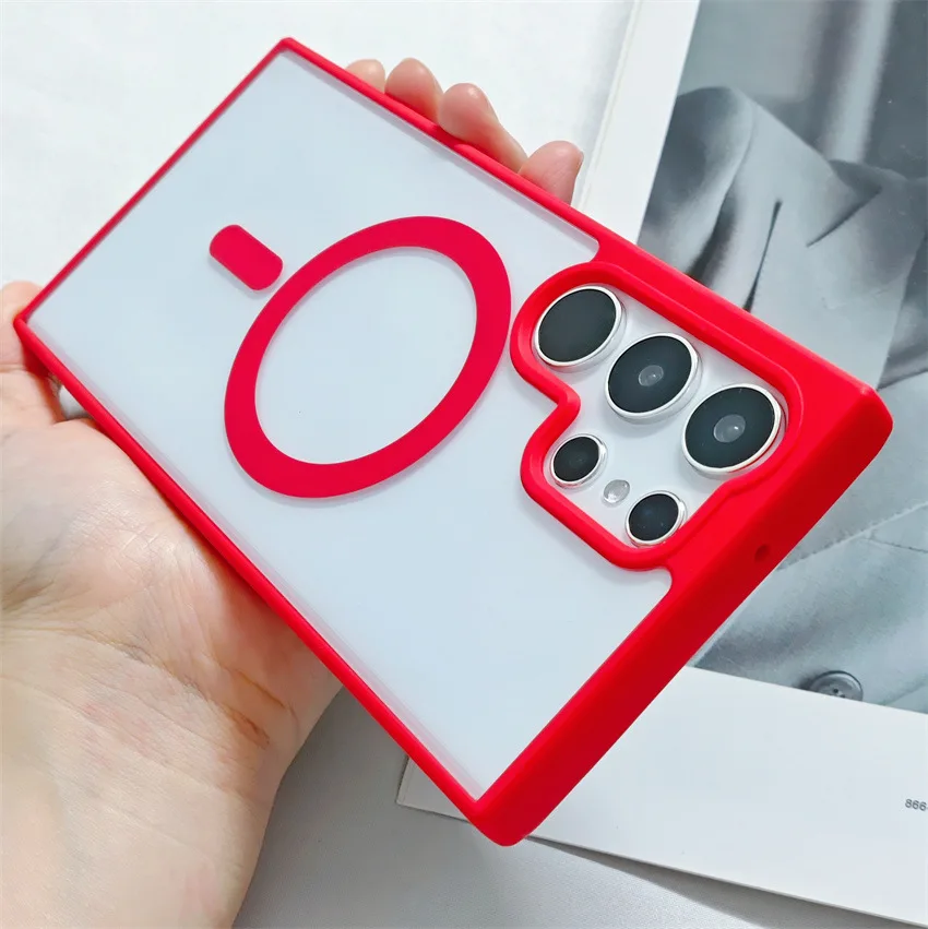 Transparent Candy Color Magnetic Shockproof Case with Magsafe Compatibility