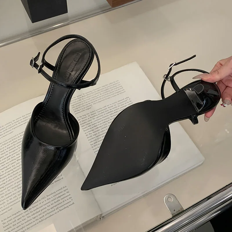 New In 2025 Footwear Shallow Ladies High Heels Shoes Female Pointed Toe Sandal Fashion Ankle Strap Women Heels Pumps Shoes Mules 4
