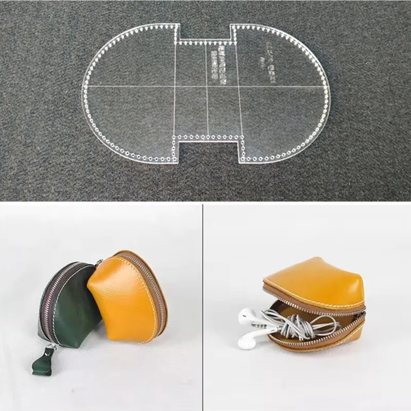 Acrylic Perspex Coin Purse Pattern Stencil Template Tool, Leather Craft, 1Pcs