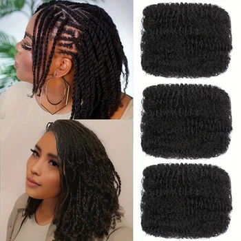 Afro Kinky Curly Braiding Bulk Hair for Braiding Twists Afro Kinky Bulk Hair for Dreadlock Extensions Repair Locs Women 1