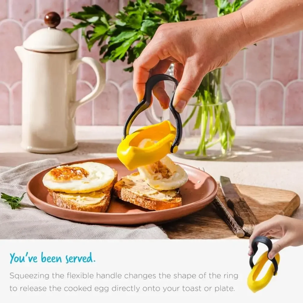 Cooking Gadgets Fried Egg Mold 3-in-1 Flips Easy to Make Egg Tools DIY with handle No-Leak Ring for Breakfast egg mold egg ring 1/ 2pcs