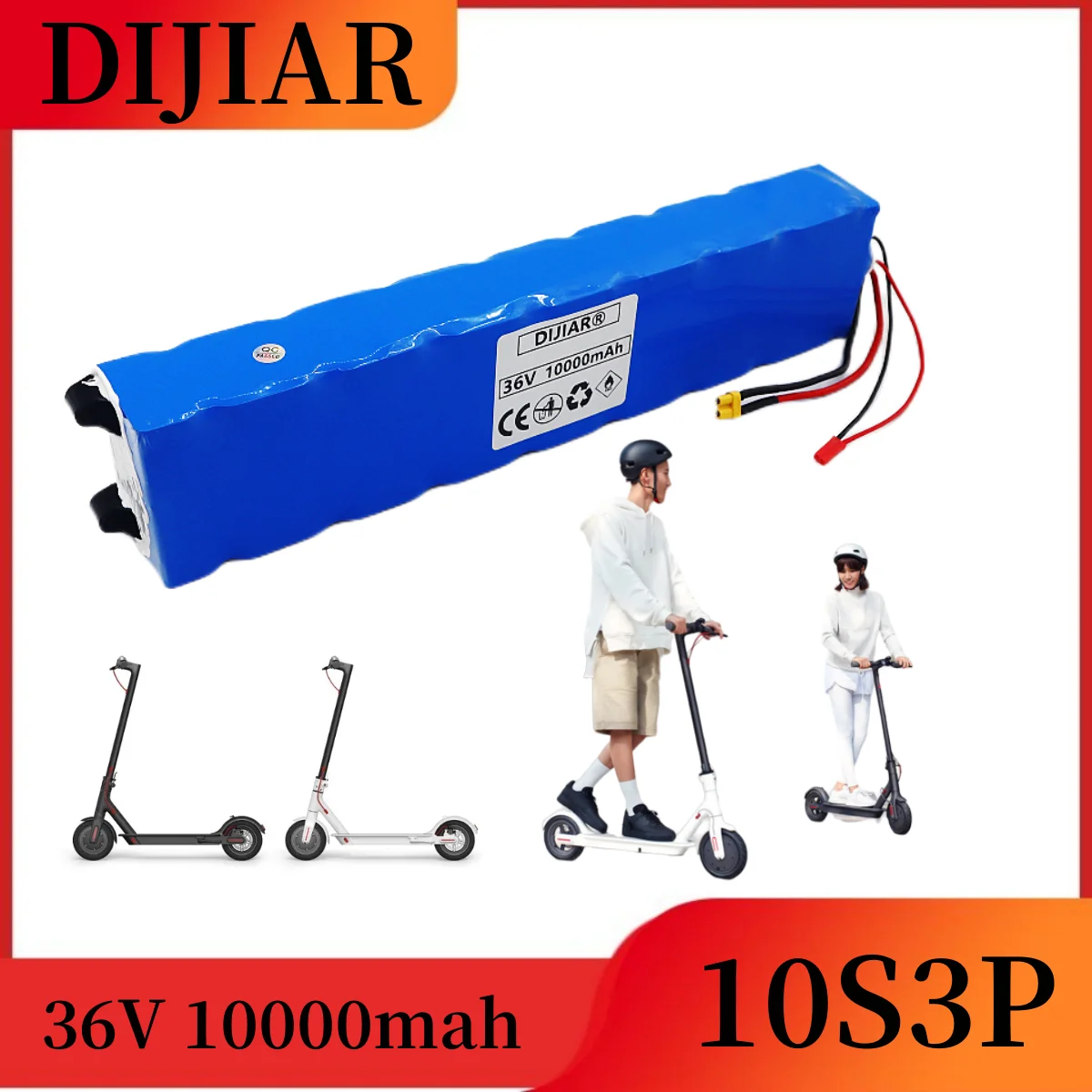 

36V 10Ah 10S3P 18650 lithium battery pack 20A BMS for Xiaomijia M365 PRO electric bicycle Kick scooter