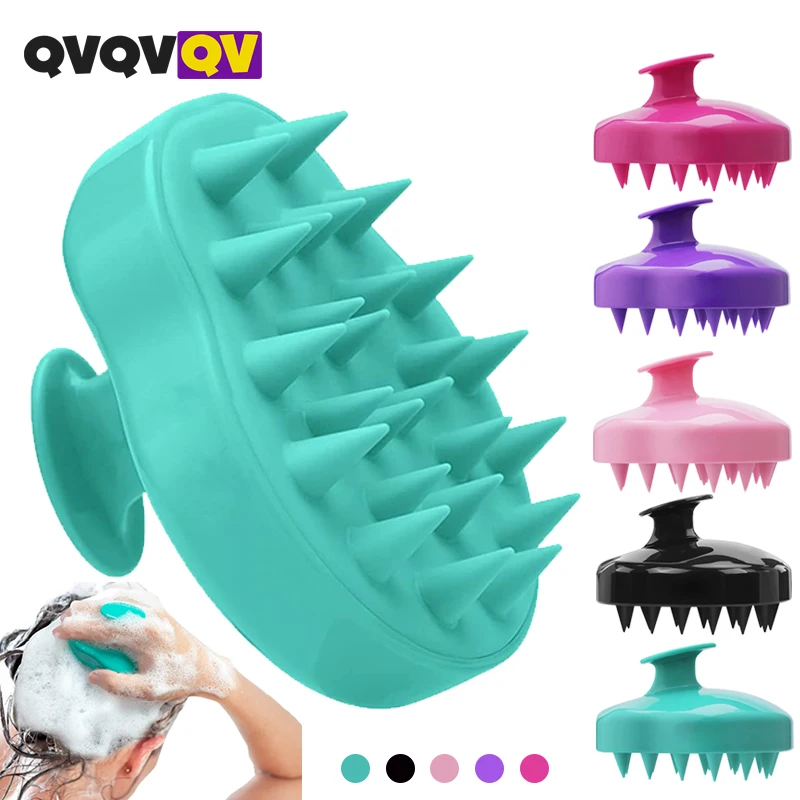 

5 Colors Handheld Silicone Massage Comb Scalp Shampoo Massage Brush Comb Mini Head Meridian Massager Hair Cleaning Comb Dropship