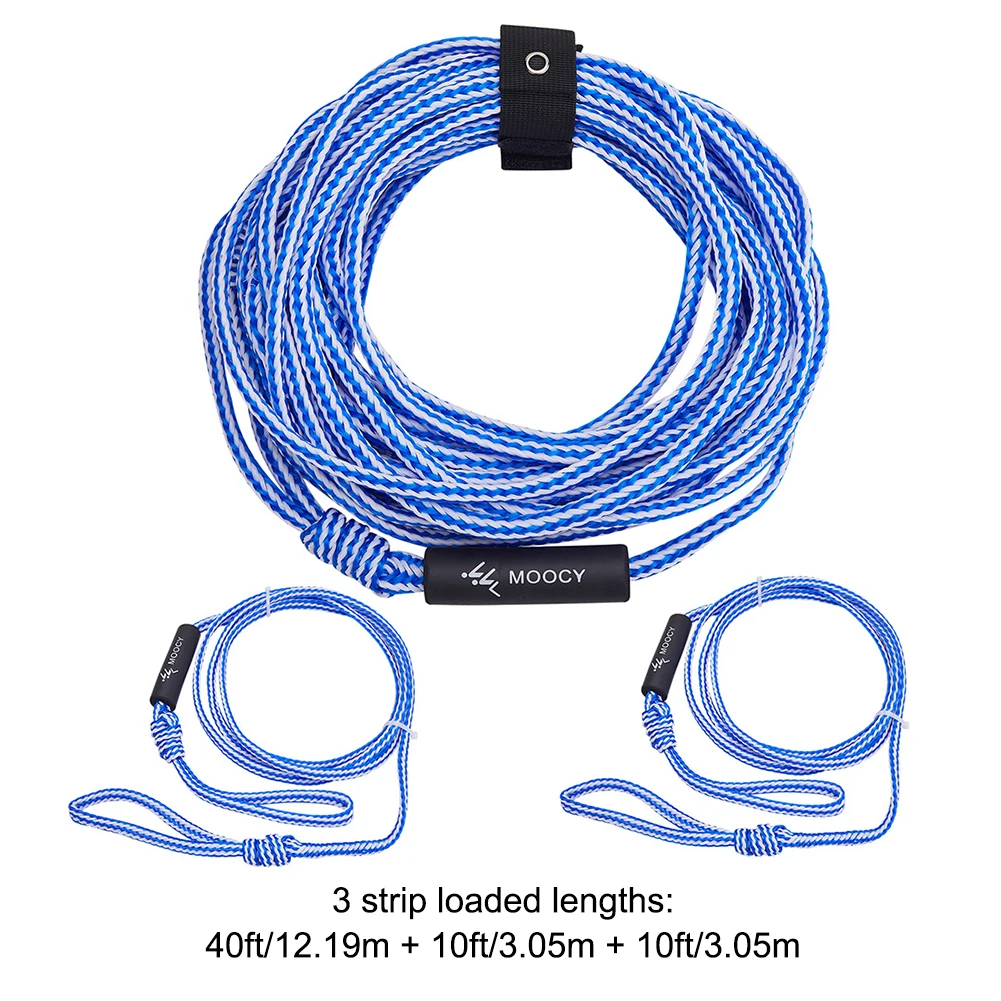 Tube Ropes Adjustable Length Boat Tube Towable Rope UV-resistant with Rope Keeper Surfing Water Sport Accessories