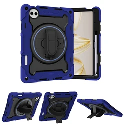 Durable Armor Kickstand Tablet Case with 360° Rotating Hand Strap - Shockproof for MatePad Pro12.2 2024 (Case Only-Dark Blue)