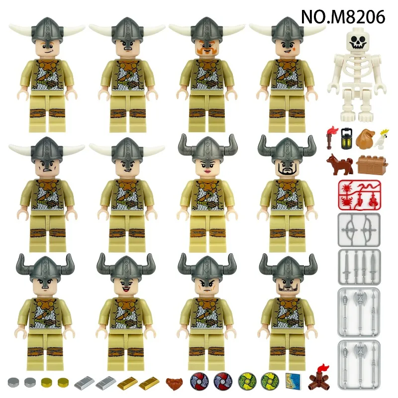 국경 간 도매 M8167 M8168 M8170 M8206 8027 M8230 바이킹 빌딩 블록 장난감