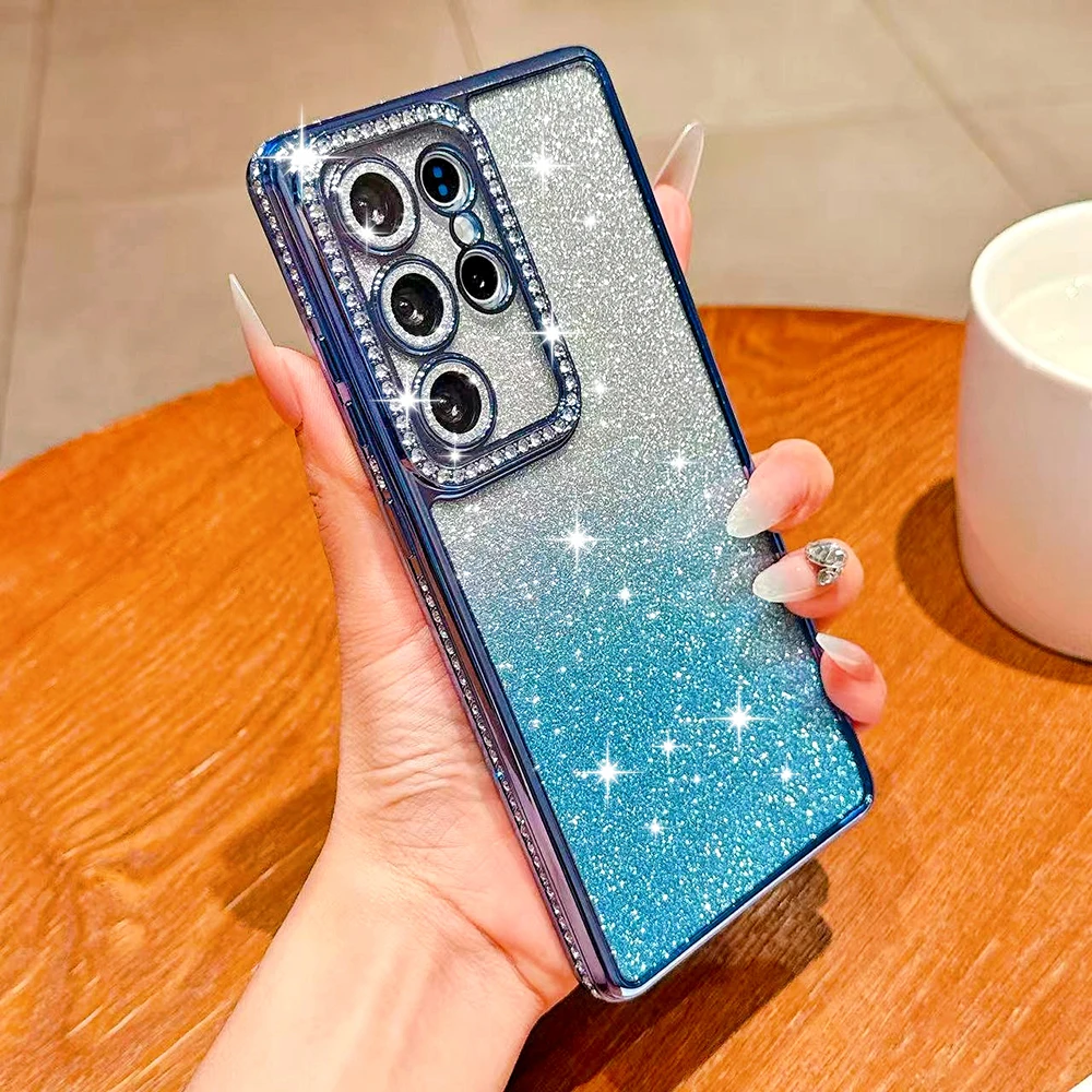 Luxury Electroplated Glitter Gradient Shockproof Phone Case - Soft Silicone Cover