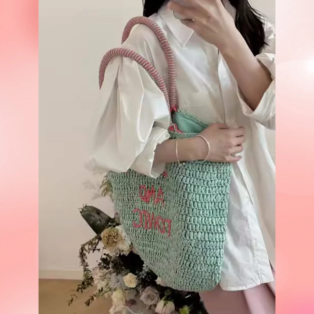 

Winter 2023 Autumn NEW Strawbag Arrivals Rattan Bags Woven Straw Bag Rattan Purse Straw Beach Boho Handbag Small Women Tote Bag