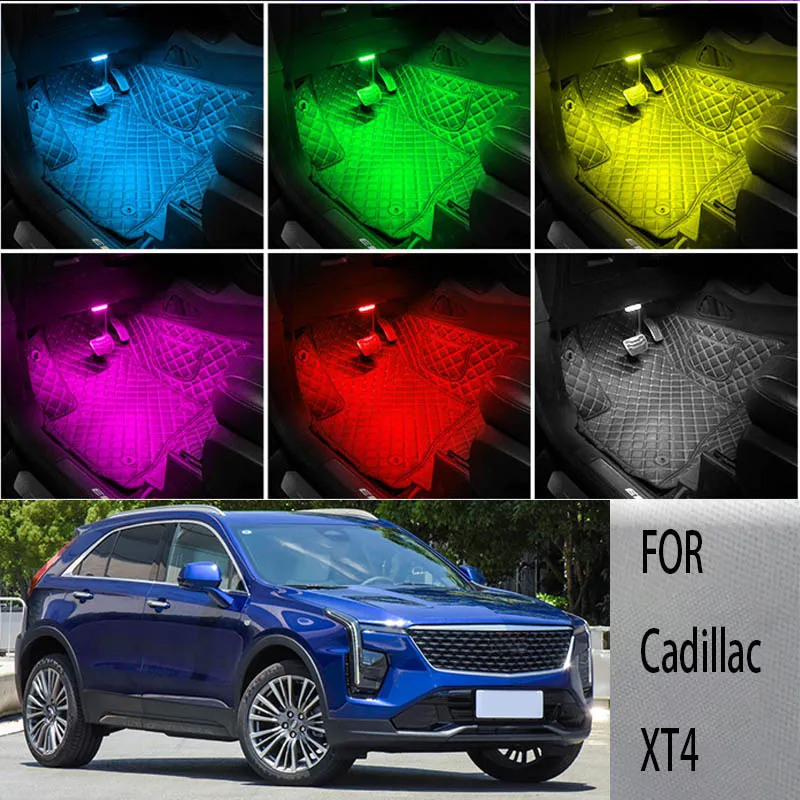 Per Il Cadillac-Xt4 Led Car Interior Ambient Foot Light Atmosphere Lampade Decorative Decorazione Per Feste Luci Strisce Al Neon