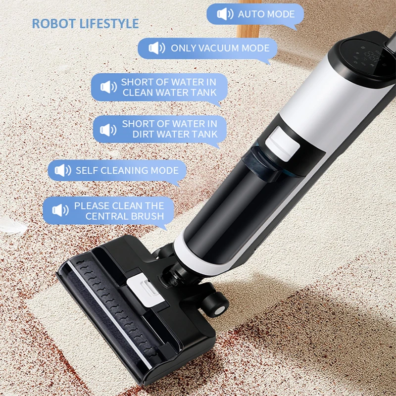 Cordless Vacuum Cleaner for Wet And Dry Cleaning RL8Pro , Smart Washing for Home Multi Surface Floor,14000Pa, Self-drying 6