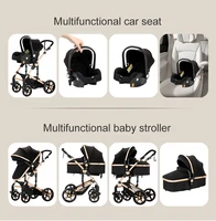 Poussette 3 en 1 bébé poussette landau bébé voitures léger bébé poussettes bébé siège auto bébé landau une main pliable poussette 2